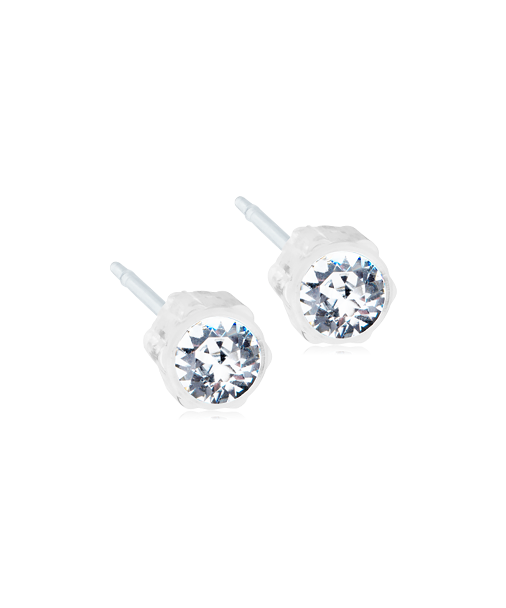 Bezel Örhängen 4 mm Crystal
