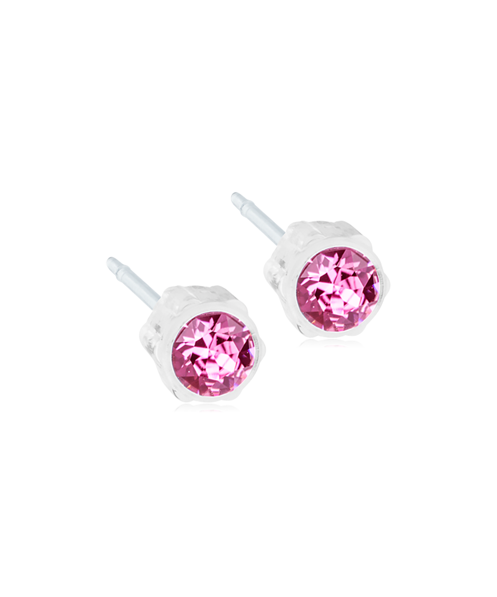 Bezel Örhängen 4 mm Rose