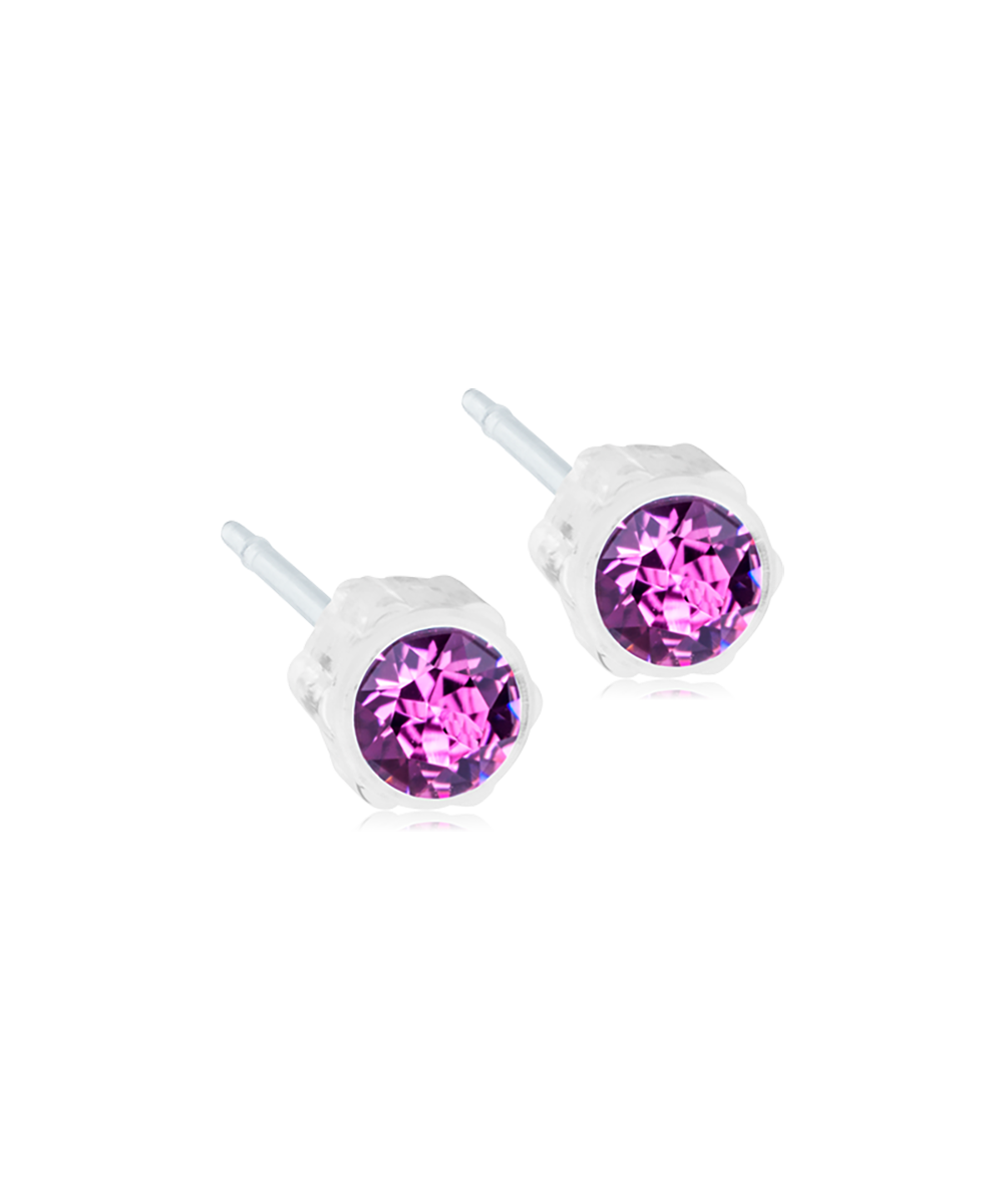 Bezel Örhängen 4 mm Amethyst