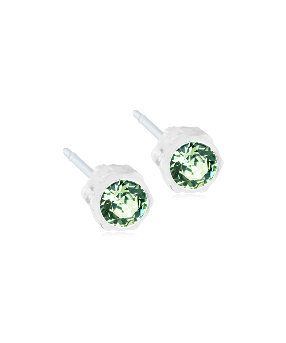 Bezel Örhängen 4 mm Peridot