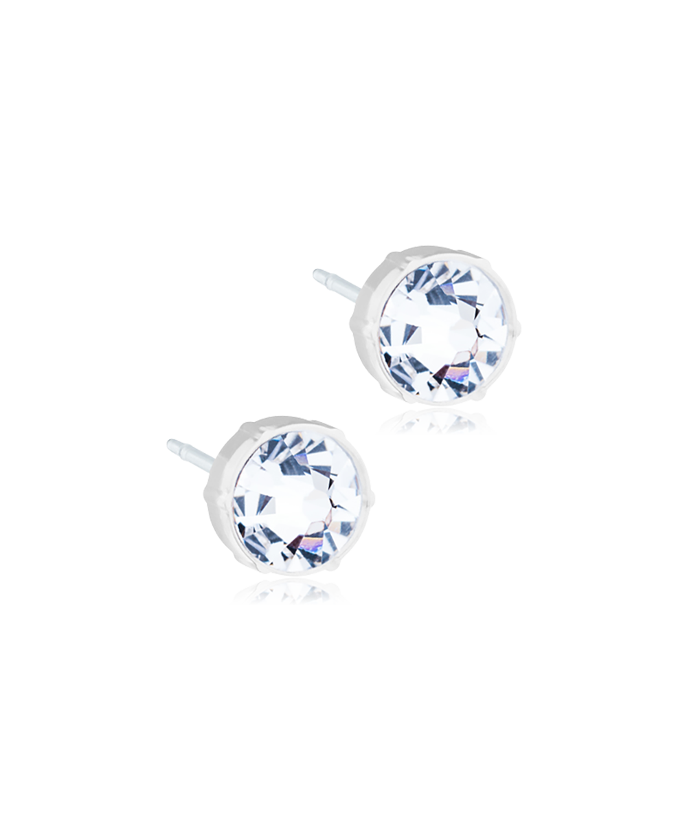 Bezel Örhängen 6 mm Crystal