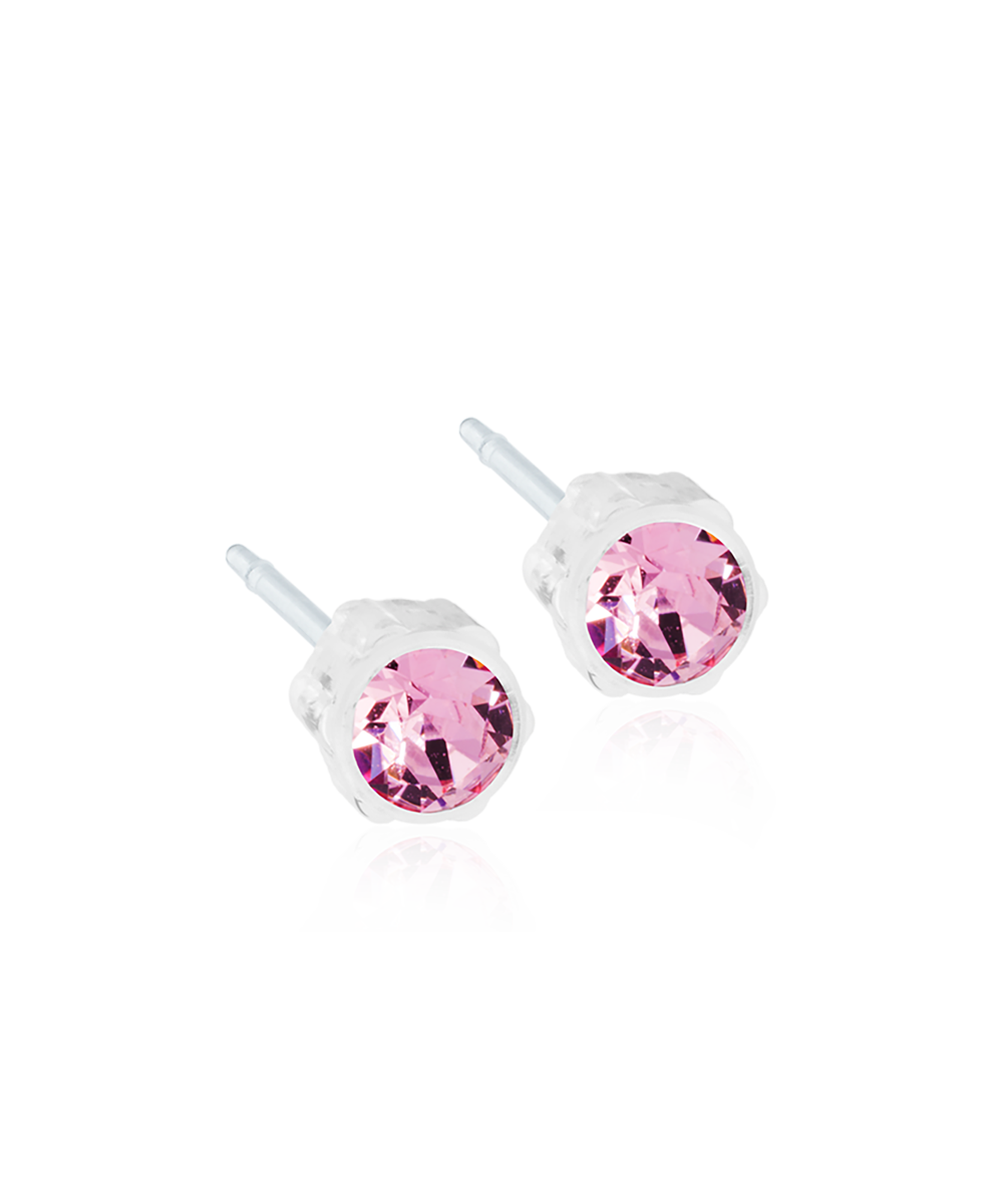 Bezel Örhängen 4 mm Light rose
