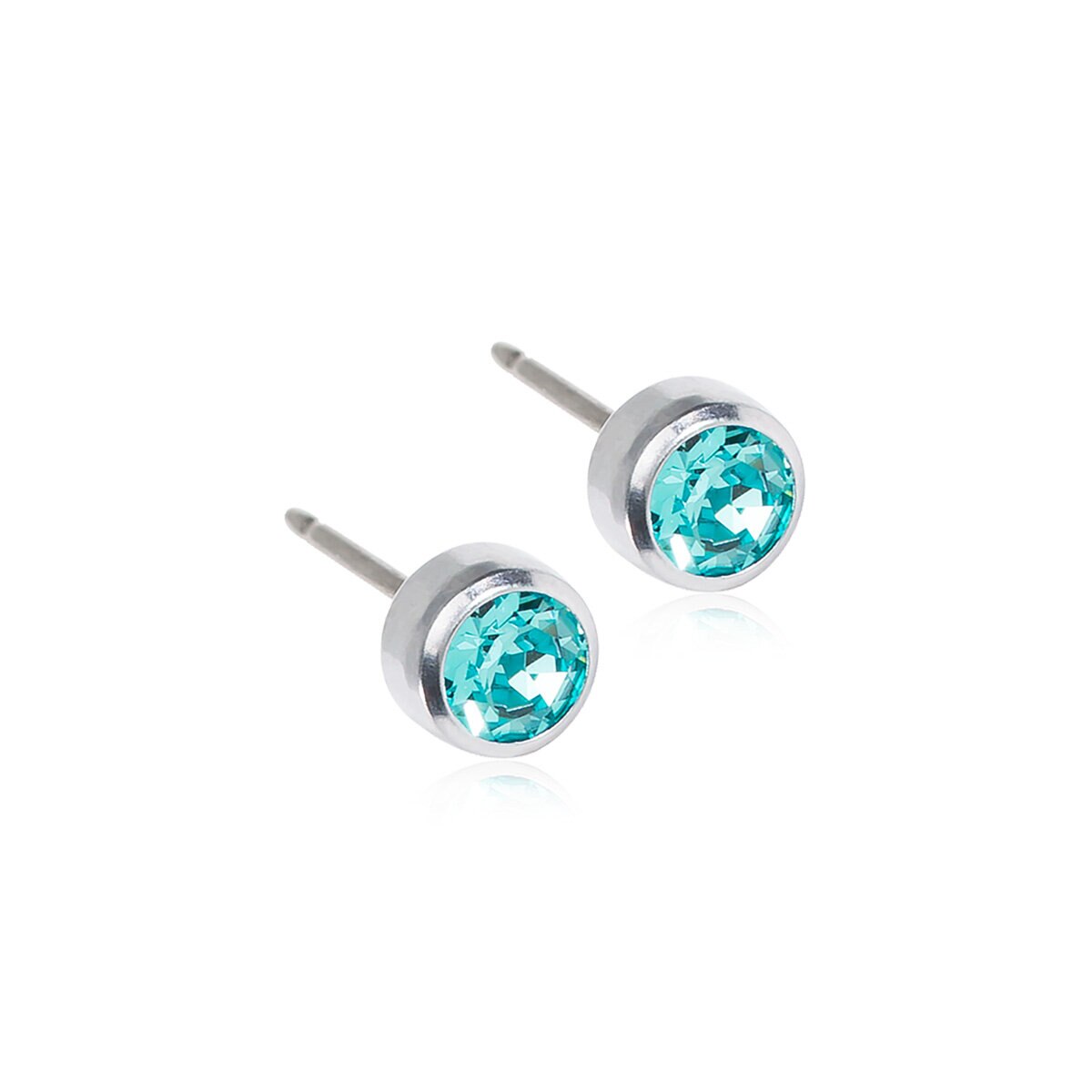 Bezel Örhänge 5 mm Turquoise