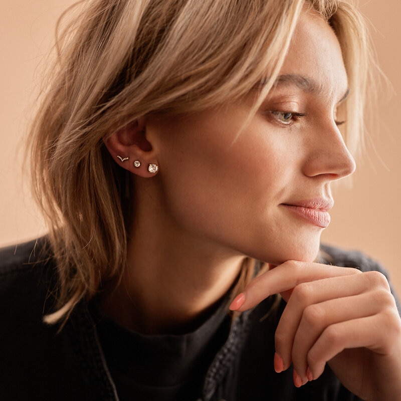 Tiffany Örhängen 7 mm CZ White