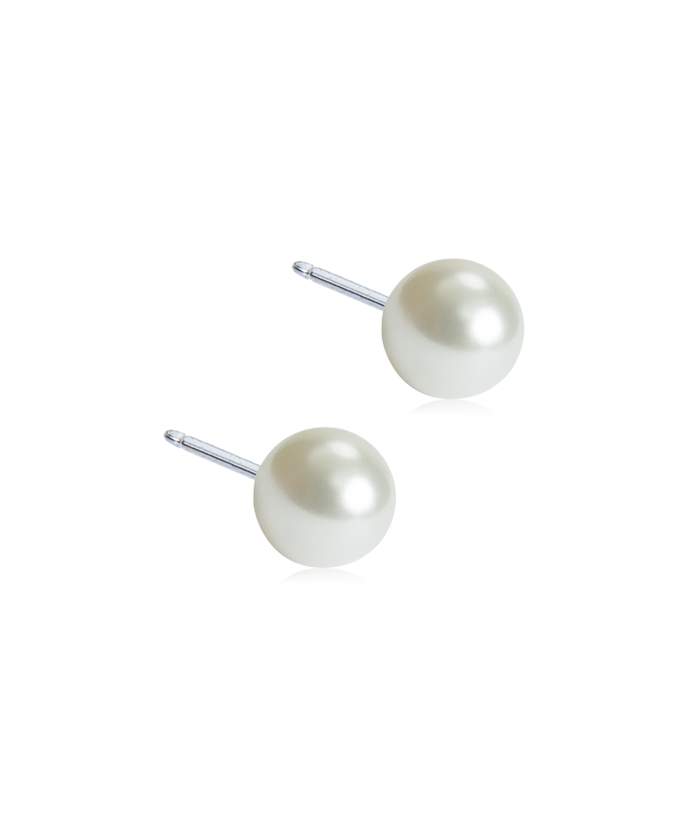 Pearl Örhänge 5 mm White