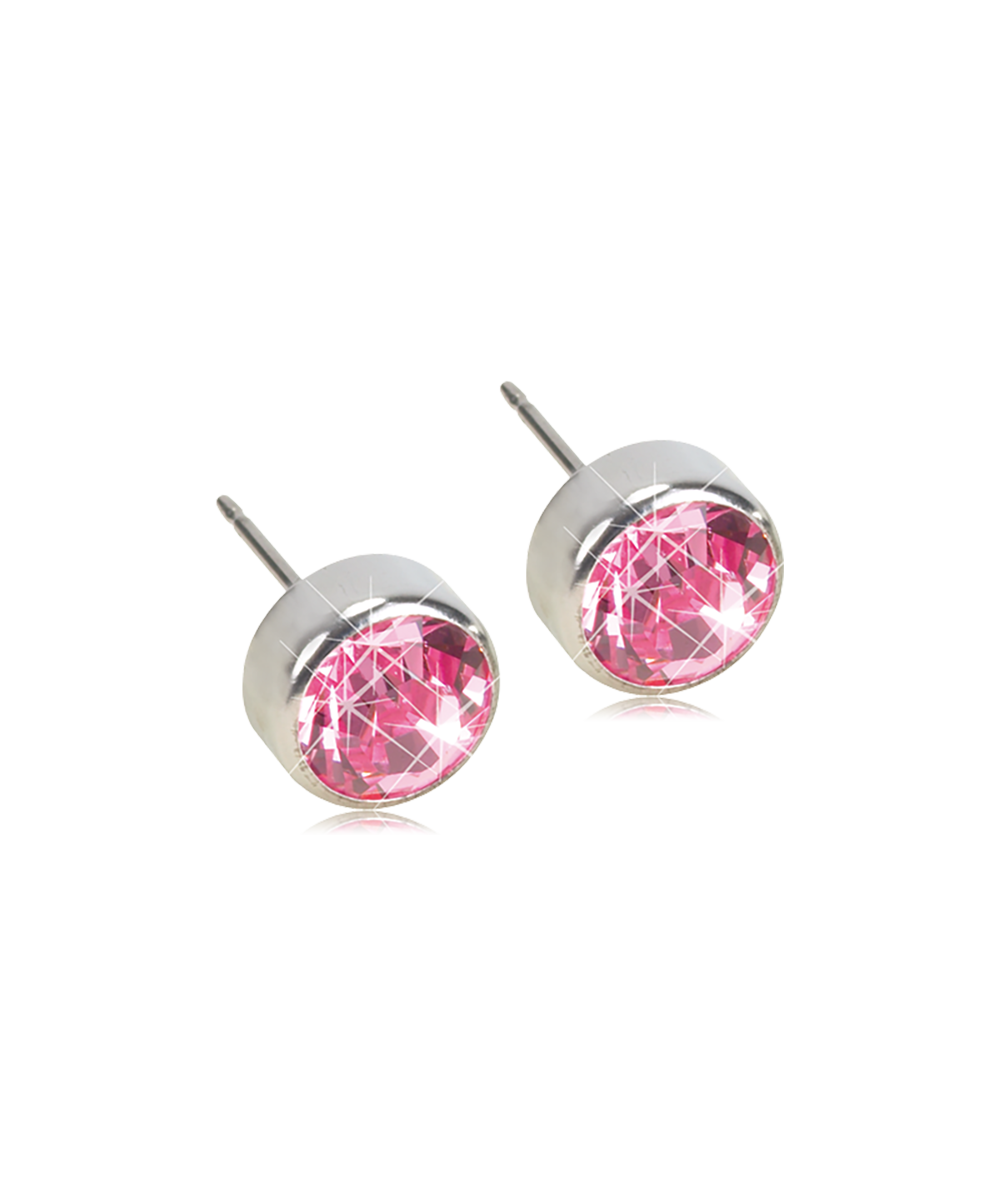 Bezel Örhängen 5 mm Light rose