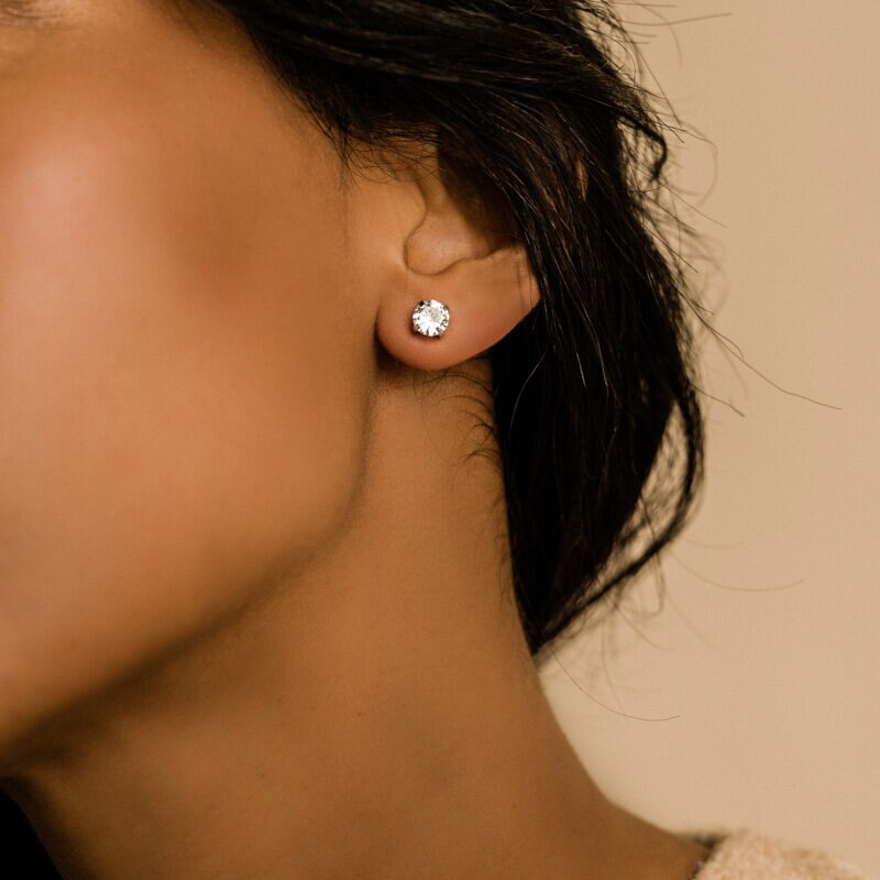 Tiffany Örhängen 7 mm CZ White