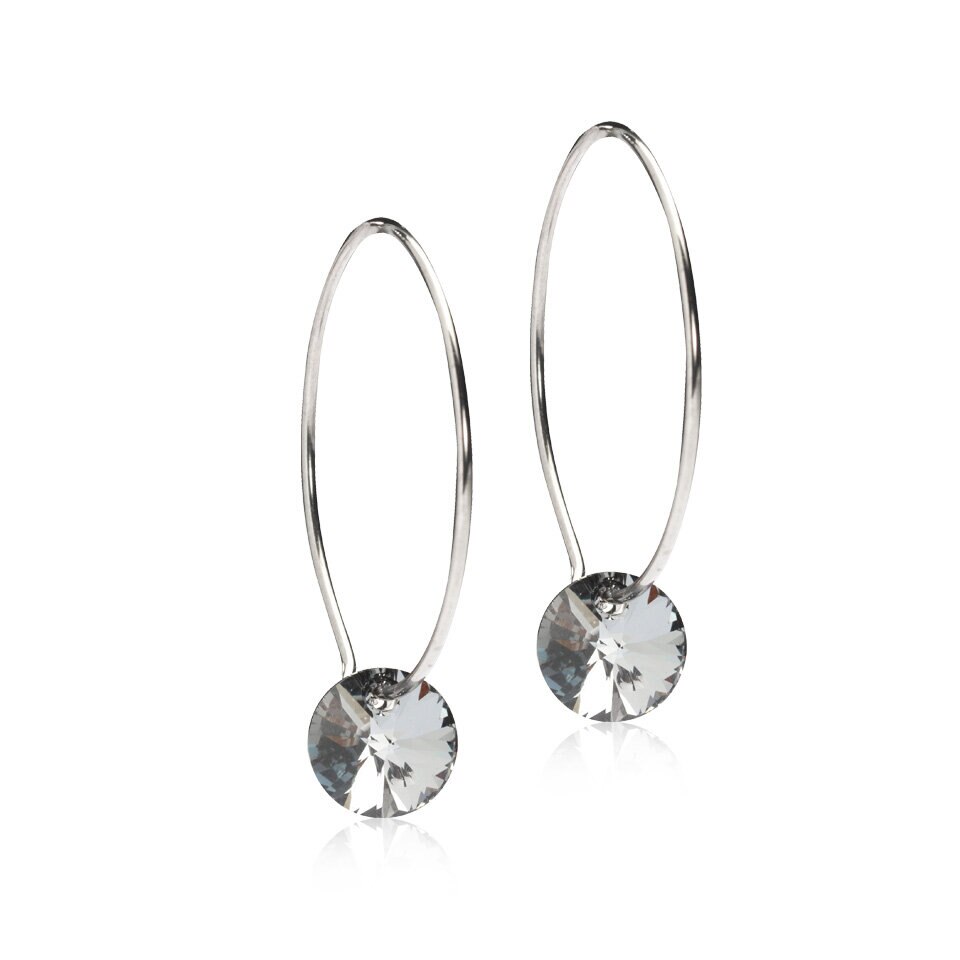 Ear Ring 25 mm Round Black diamond