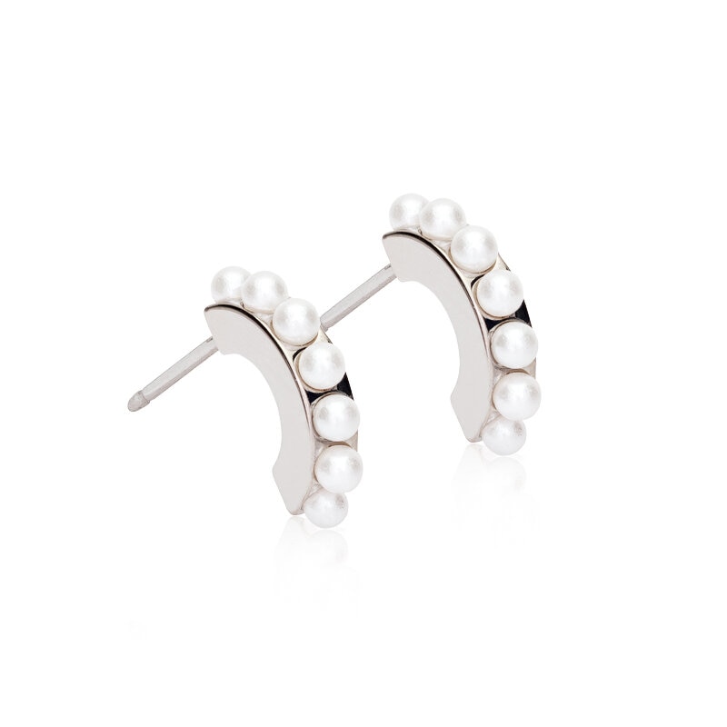 Pendant Pearl Curved Örhänge
