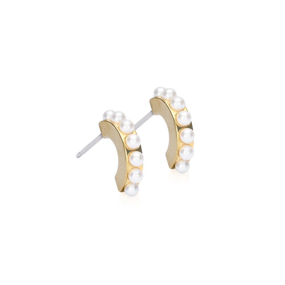 Pendant Pearl Curved Örhängen 10 mm