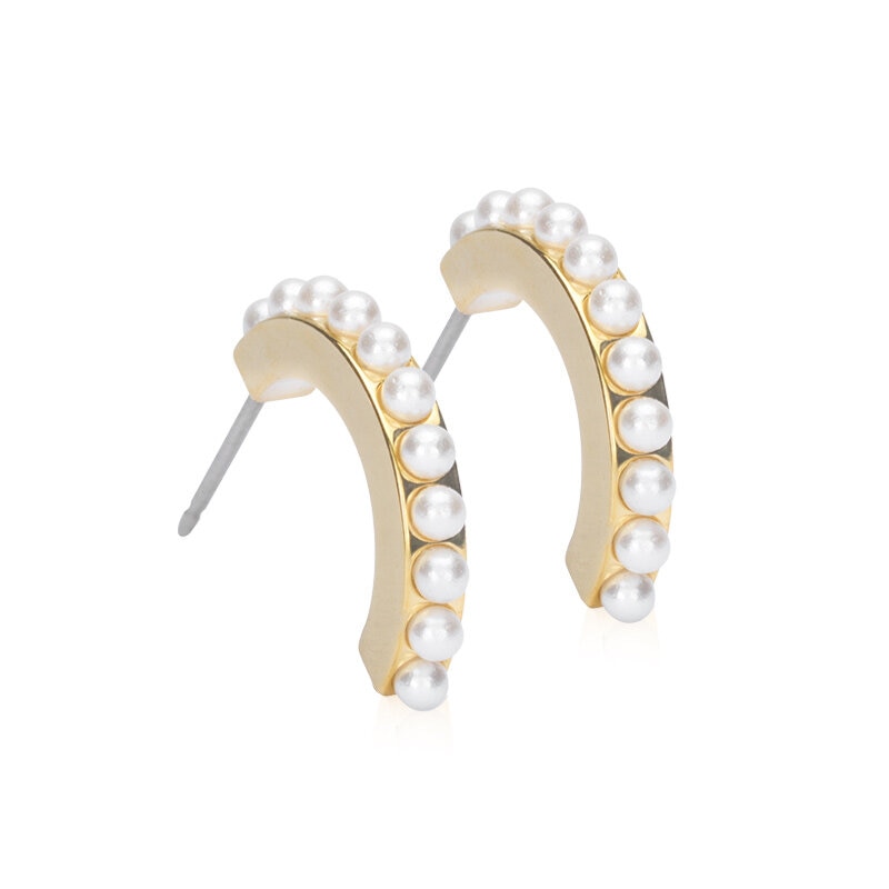 Pendant Pearl Curved Örhängen 15 mm