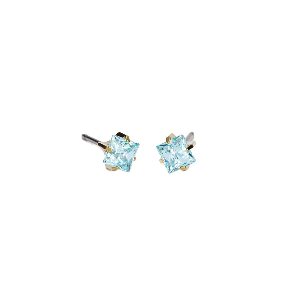 Tiffany Edge Örhängen 5 mm Aquamarine