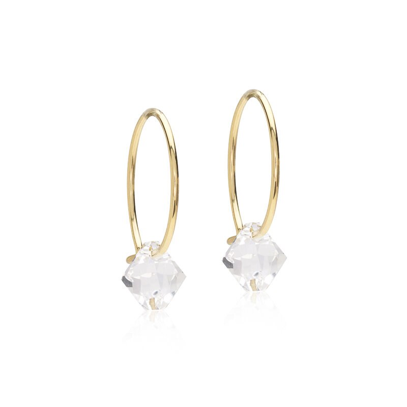 Ear Ring 14 mm Bicone Crystal