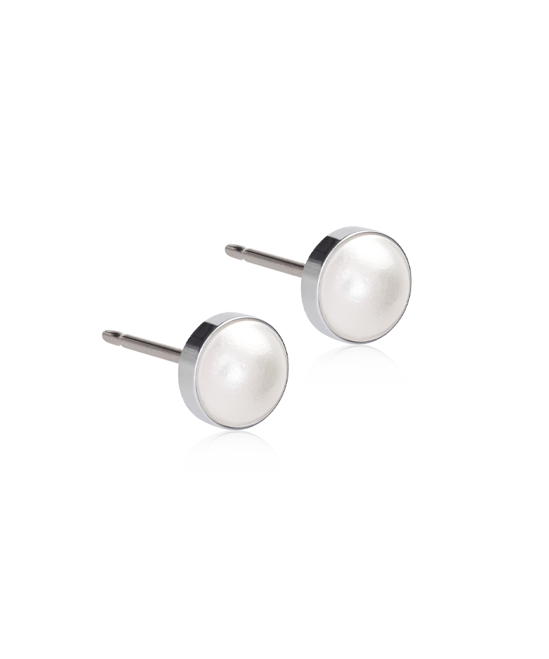 Bezel Pearl Örhängen 6 mm