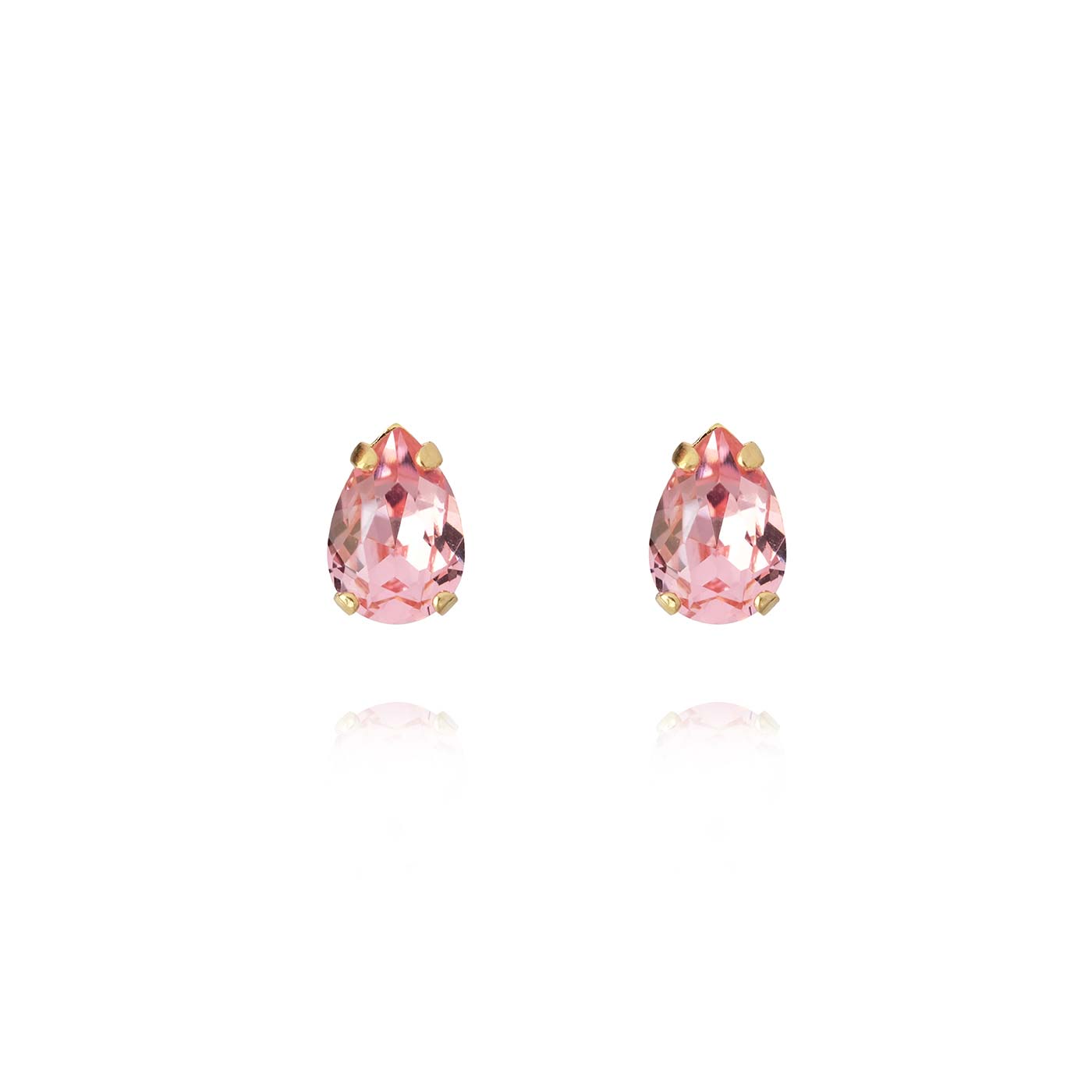 Petite drop stud earrings gold Light Rose