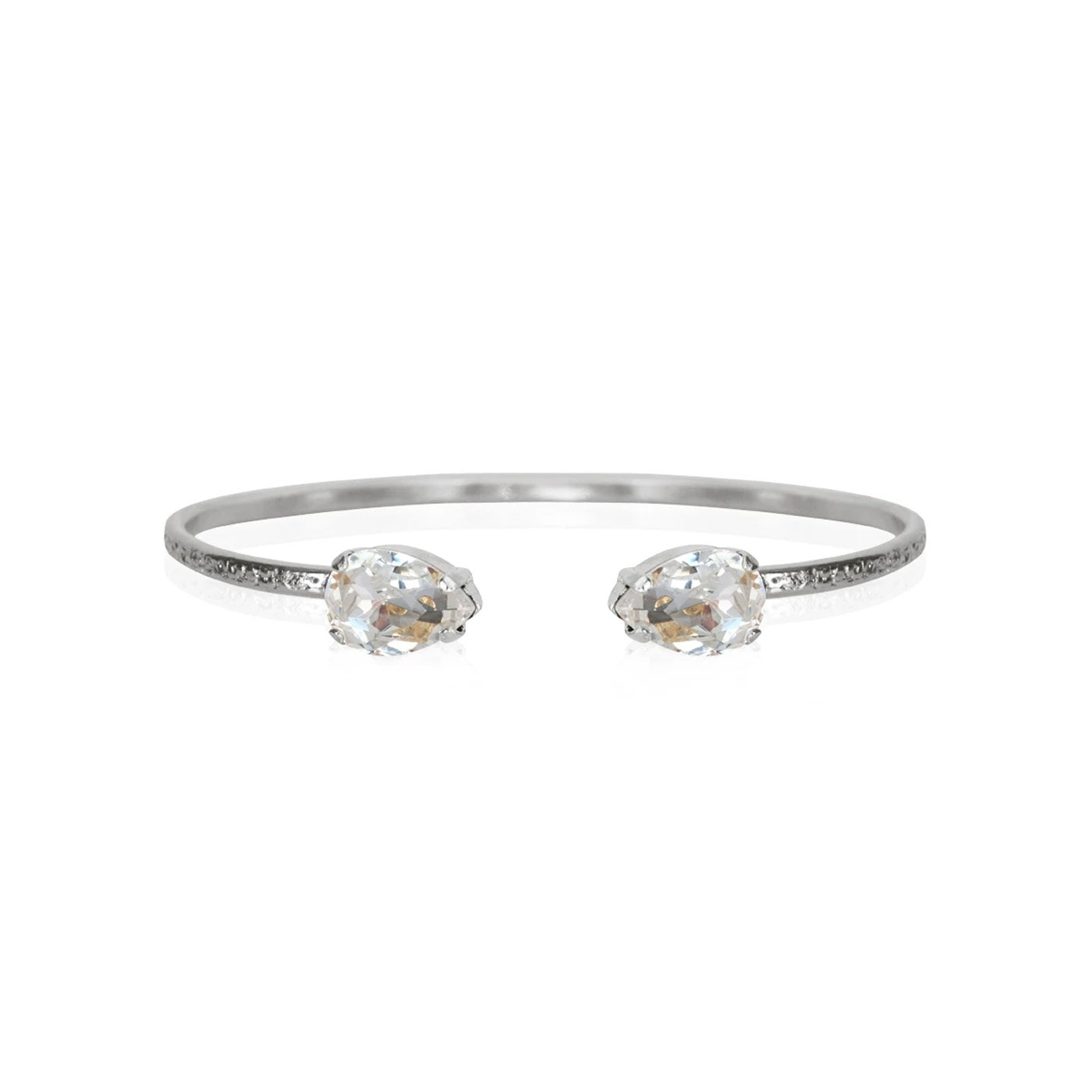 Petite Drop Bracelet Rhodium Crystal