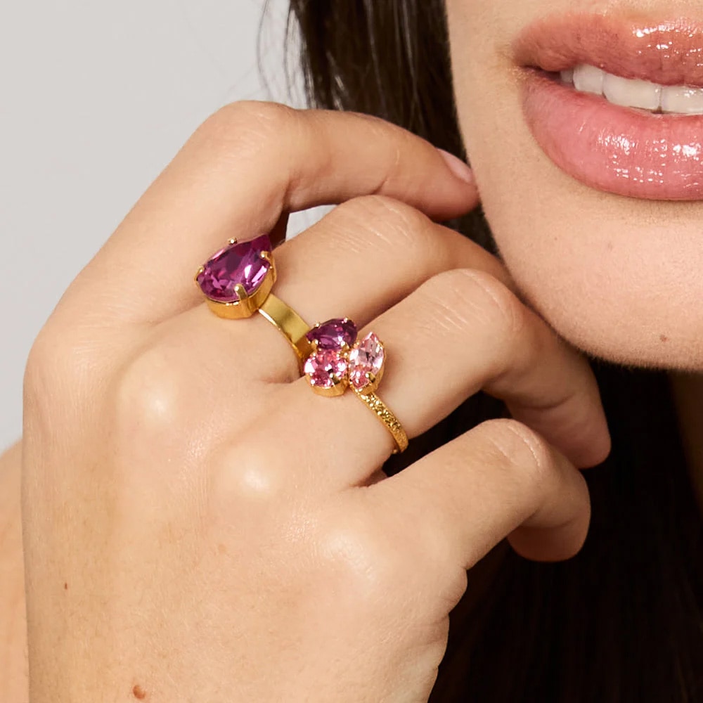 Mini Drop Ring / Dark Rose