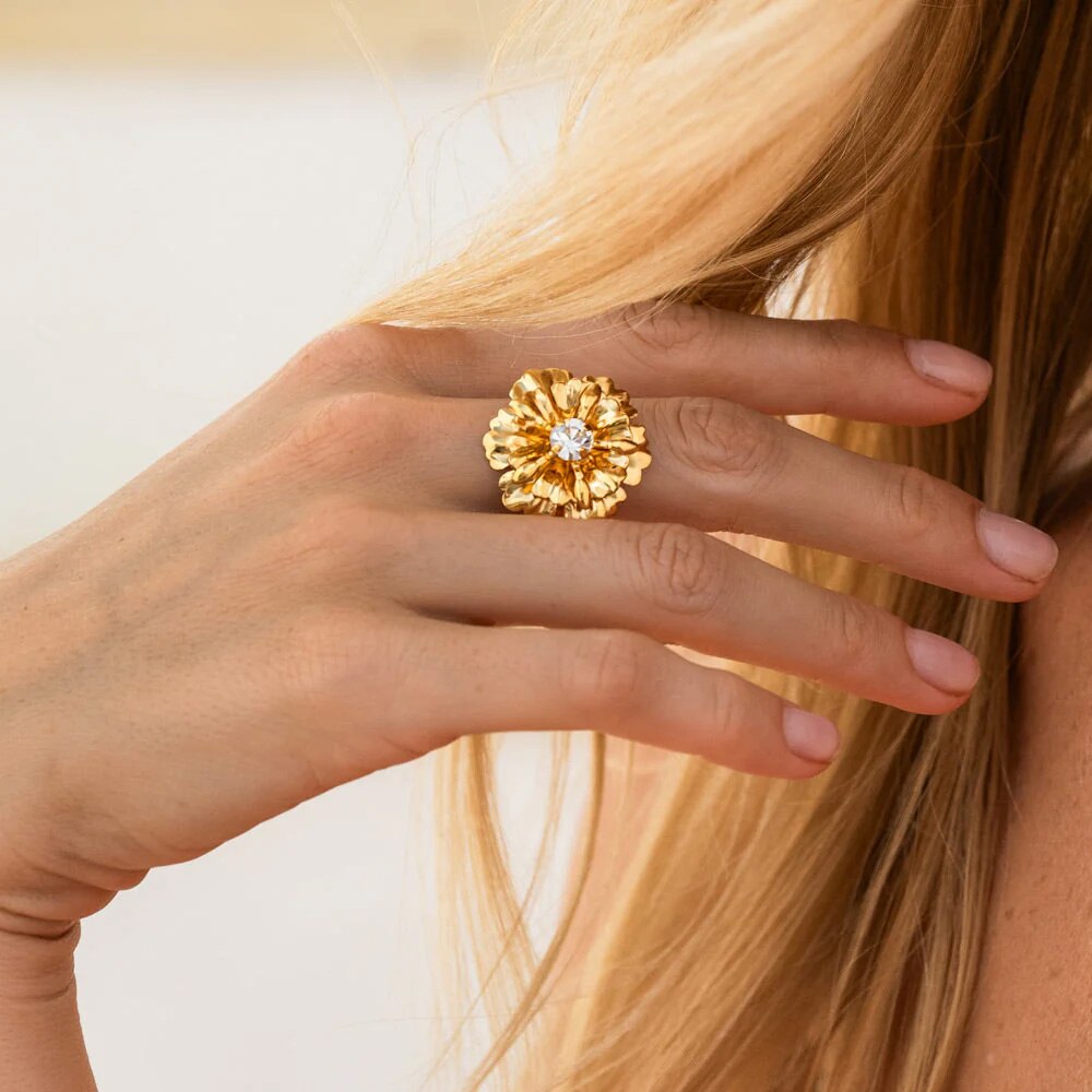 Blossom Ring Gold / Crystal