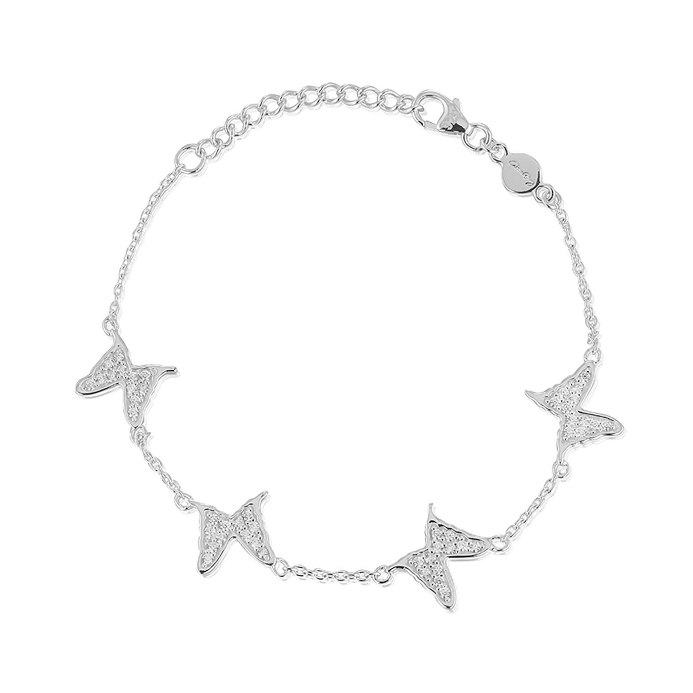 Petite papillion sparkling Armband 4 x fjäril
