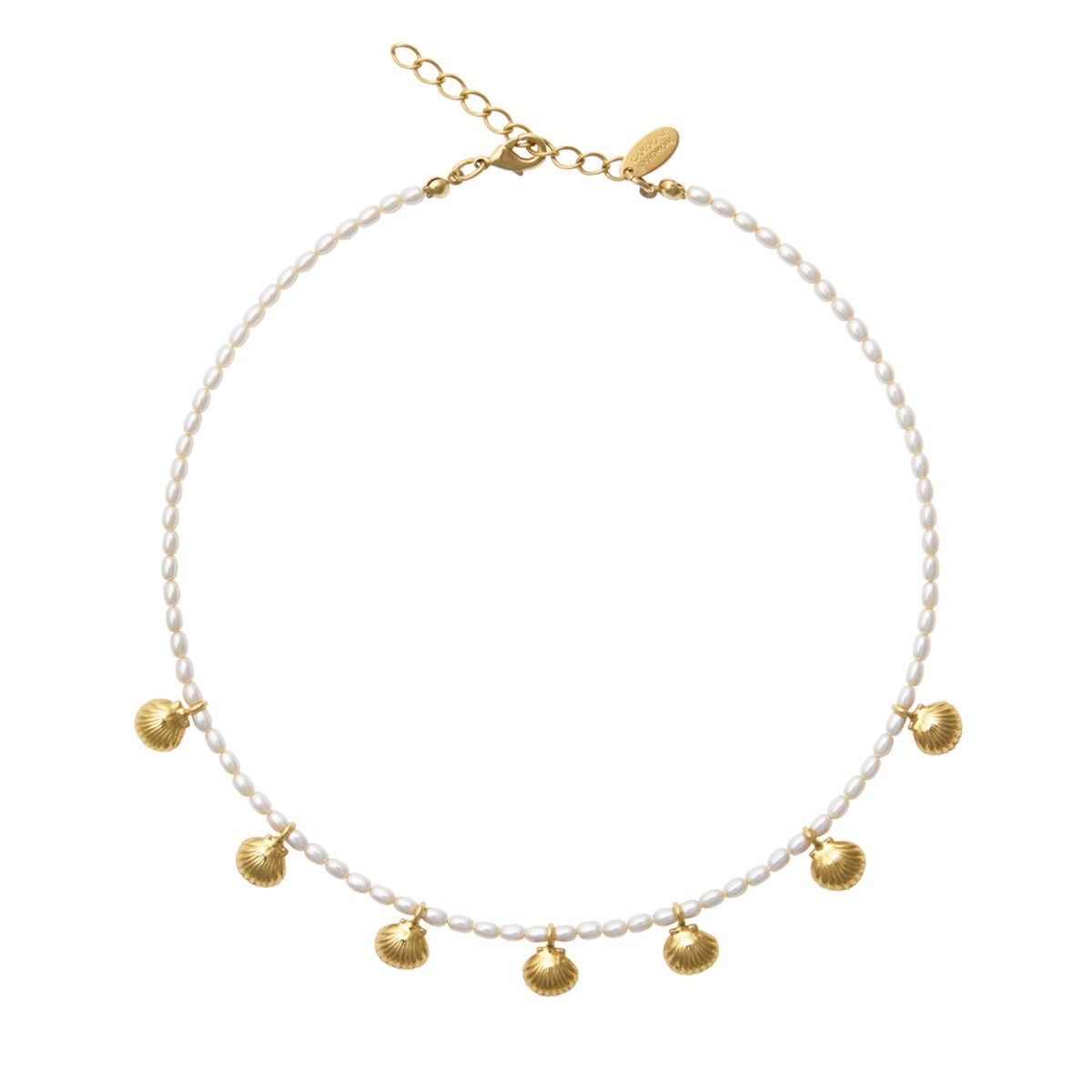 Shell Pearl Choker Gold