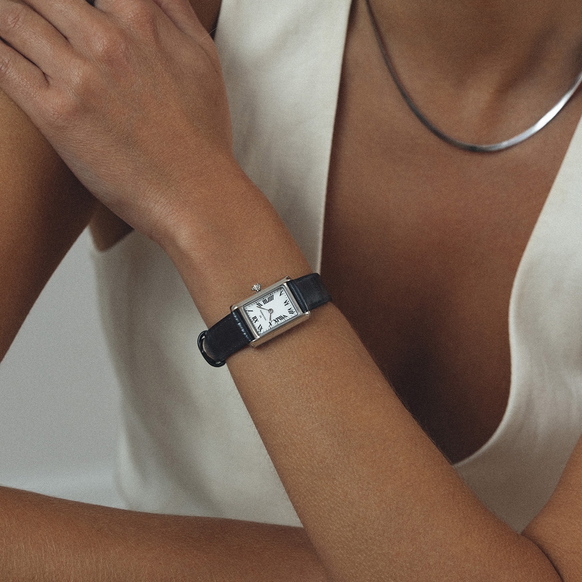 Timeless Black Leather silver
