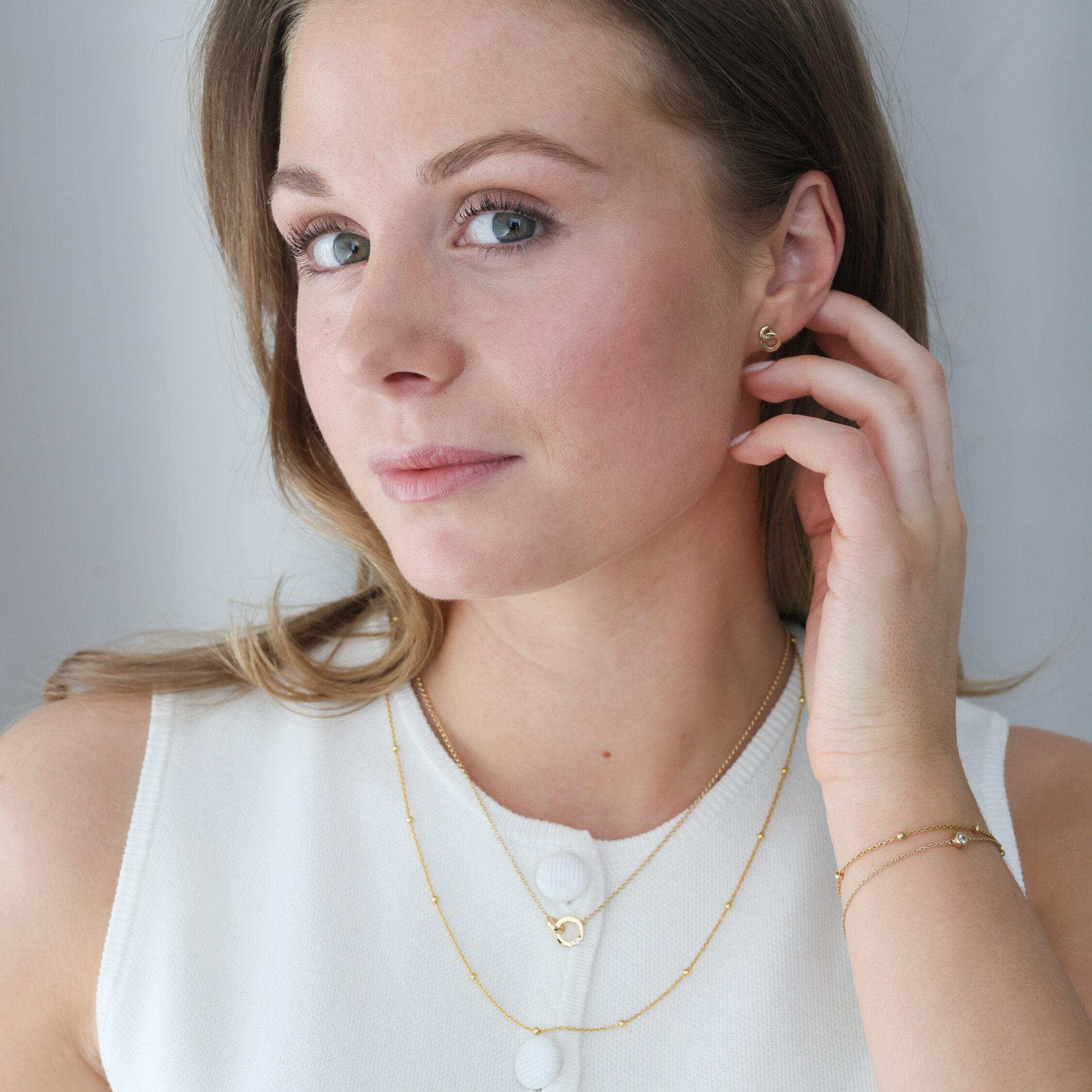 Two circles förgyllt halsband 