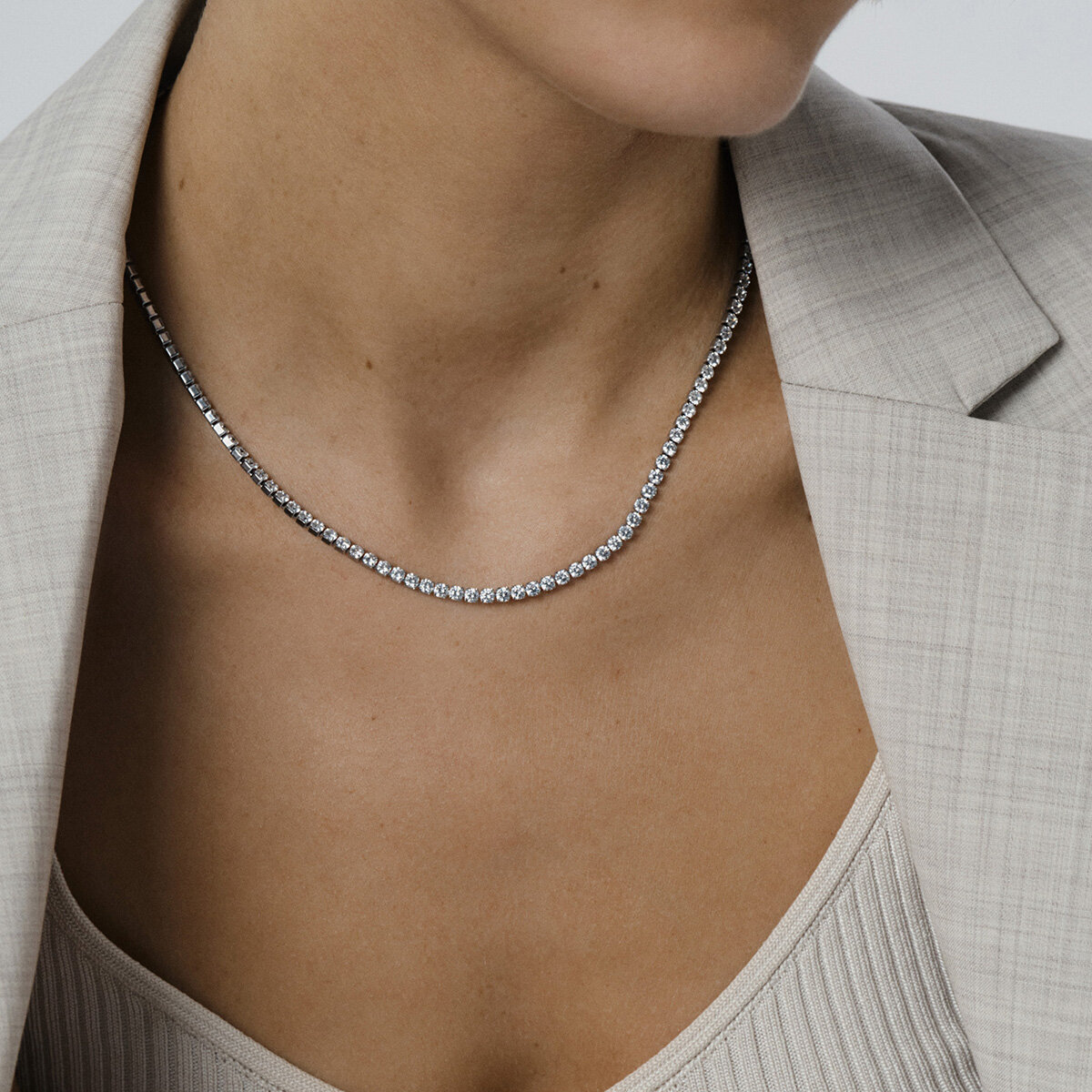 Tennis necklace silver