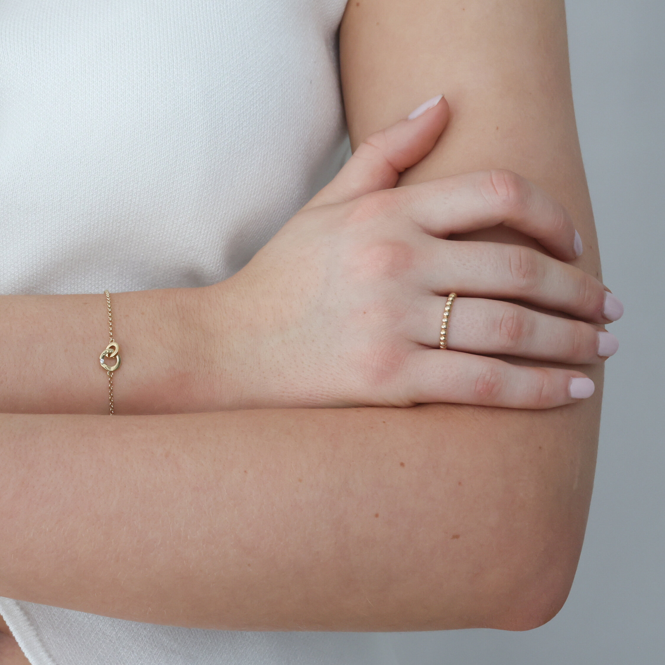 Two circles förgyllt armband  